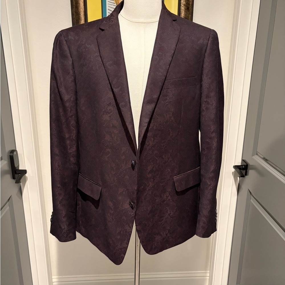 Alfani Men's Burgundy Purple Velvet Blazer Slim Fit NWOT